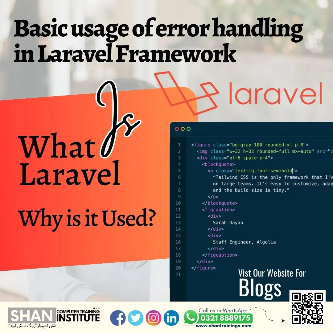 Basic usage of error handling in Laravel Framework