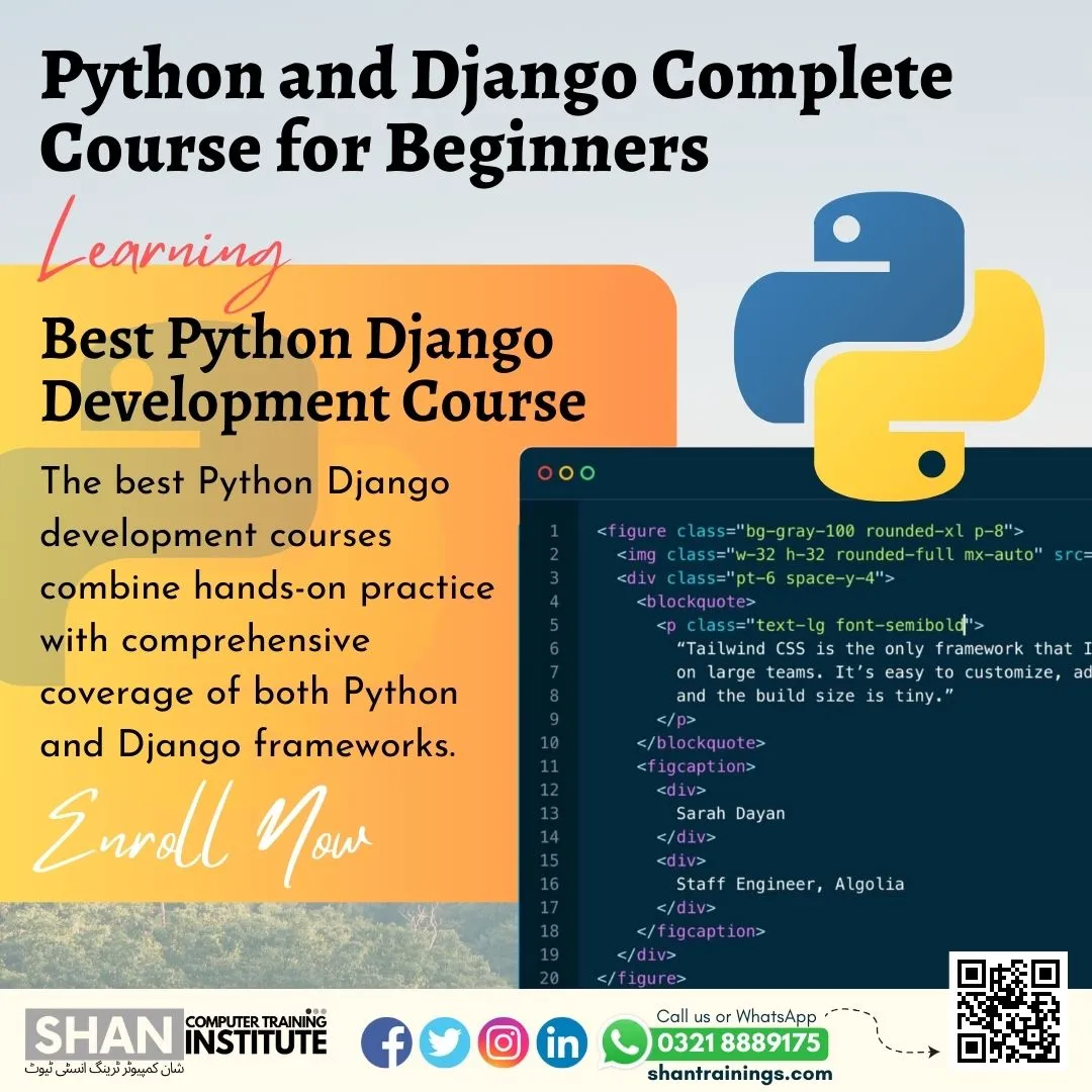 Python with Django Framework Development Short Course Lahore